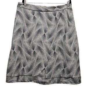 Epik Womens XL Geometric Patterned A-Line Skirt Black & White Textured Fabric Mi